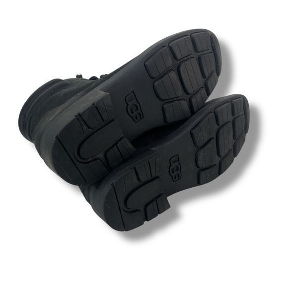 UGG Boots Harrison Lace Ankle Boot Black Leather Women's Size US 9 - Picture 8 of 9